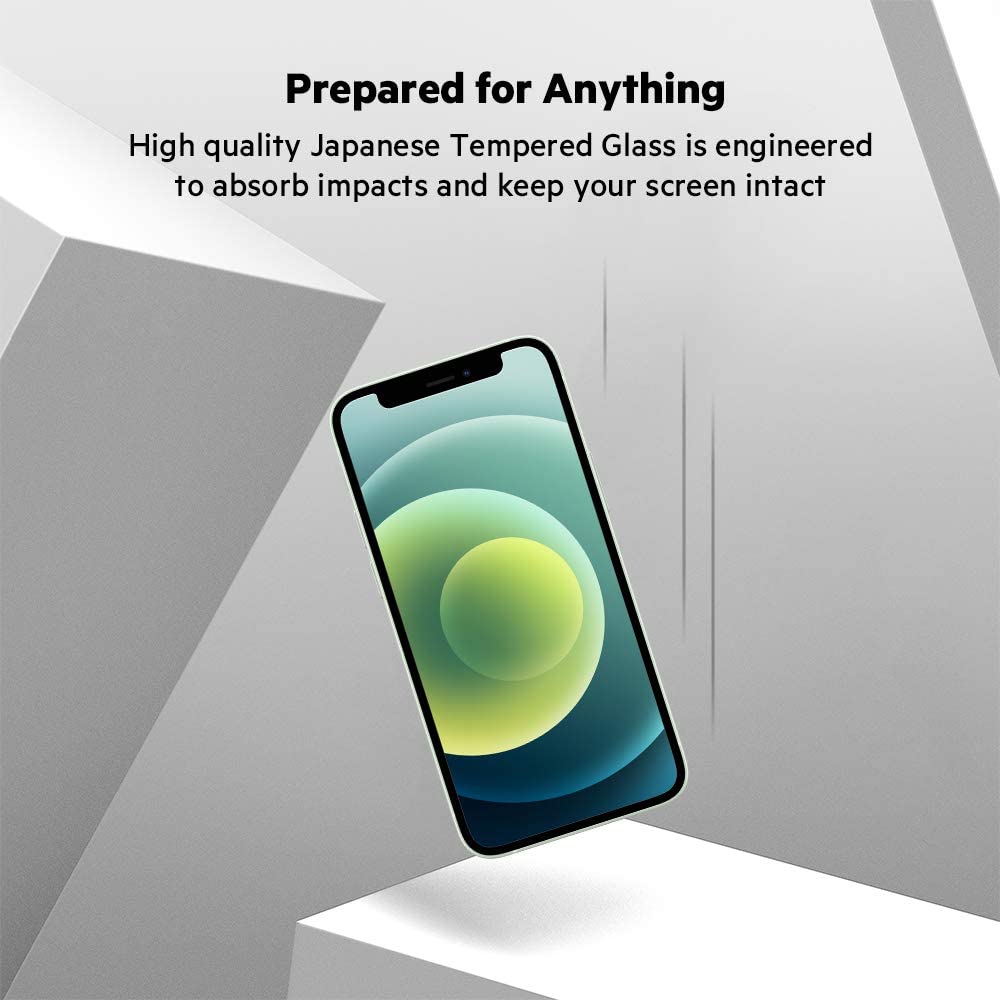 Belkin iPhone 12 Mini Screen Protector Tempered Glass Privacy Antimicrobial-Treated, Clear OVA028zz iPhone Mini iPhone 12 Mini