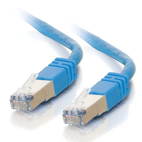 C2G 28707 Cat5e Cable - Snagless Shielded Ethernet Network Patch Cable, Blue (100 Feet, 30.48 Meters) Cat5E Snagless Molded 100 Feet Blue