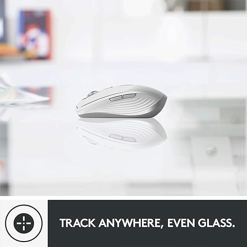 Logitech MX Anywhere 3 for Mac – Wireless, Ultrafast Magnetic Scrolling, Any Surface, 4000DPI Sensor, USB-C, Bluetooth,MacBook Pro,Macbook Air,iMac,iPad Compatible - Pale Grey Mouse