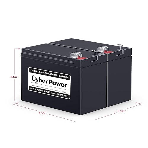 CyberPower RB1270X2C UPS Replacement Battery Cartridge, Maintenance-Free, User Installable, 12V/7Ah