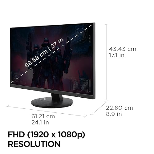 ViewSonic VX2716A 27 Inch 1080p 1ms 120Hz IPS Gaming Monitor with Eye Care, USB C, HDMI 1.4, and DisplayPort Inputs