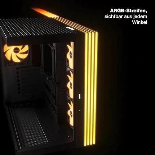 be quiet! Light Base 600 DX White PC Case, Stunning Panoramic View, Show Case, Dual Chamber Design, Solid ARGB LED Strip, Inverted and Horizontal Usable, Backside Connector Design White Light Base 600 DX