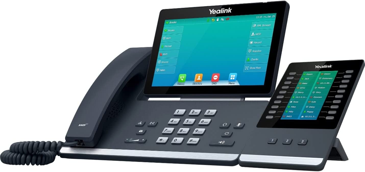 Yealink SIP-T57W IP Phone - Corded/Cordless - Corded/Cordless - Wi-Fi, Bluetooth - Wall Mountable, Desktop - Classic Gray