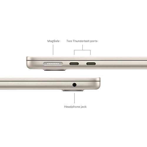 Apple 2024 MacBook Air 13-inch Laptop with M3 chip: 13.6-inch Liquid Retina Display, 8GB Unified Memory, 256GB SSD Storage, 1080p FaceTime HD Camera, Touch ID; Starlight, English Backlit Keyboard English Starlight M3 chip with 8-core CPU and 8-core GPU