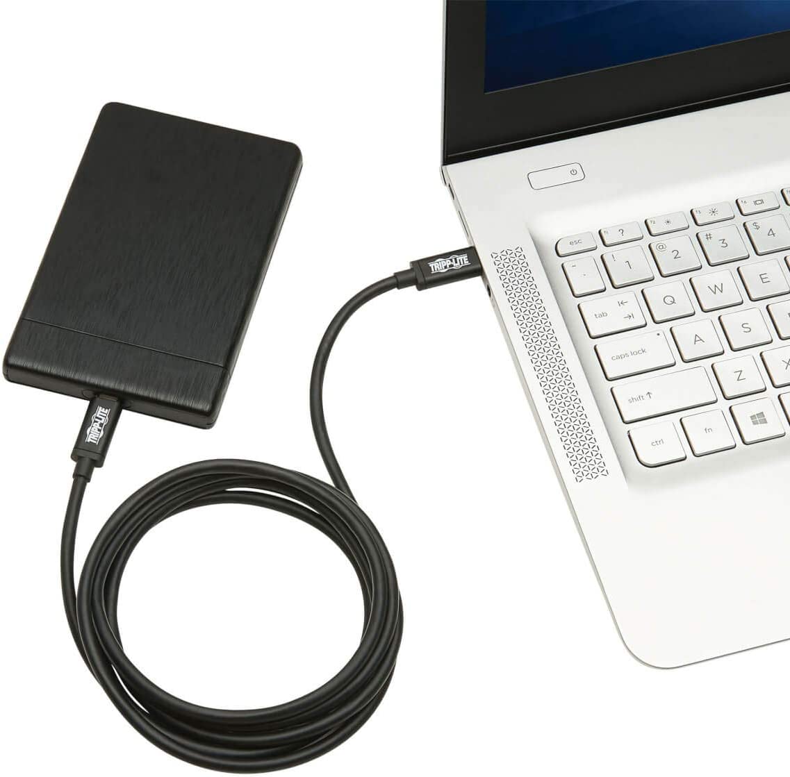 Tripp Lite Thunderbolt 3 Cable 20 Gbps Passive 5A 100W PD 4K USB C M/M 2M (MTB3-02M-5A-B)