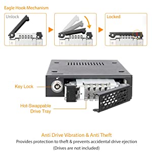 ICY DOCK Rugged Full Metal 2.5” SATA HDD & SSD Mobile Rack for External 3.5" Drive Bay | ToughArmor MB991SK-B
