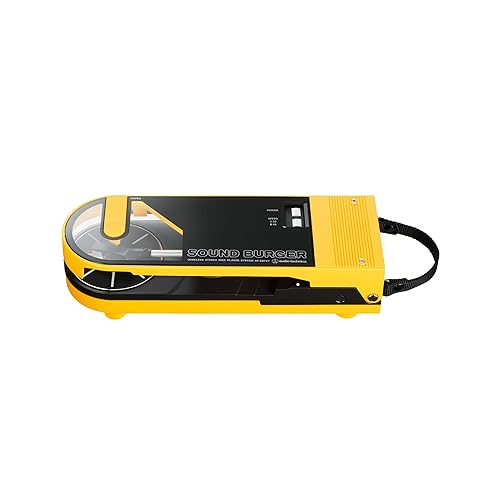 Audio-Technica AT-SB727 Sound Burger Portable Bluetooth Turntable (Yellow), with USB-C Charging and up to 12 Hours of Spinning