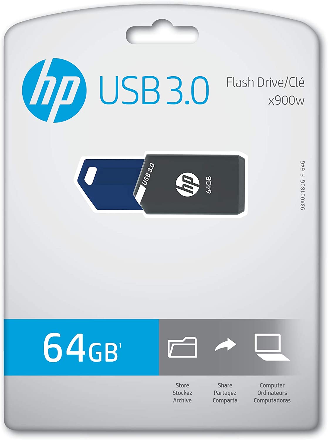 HP 64GB x900w USB 3.0 Flash Drive 64GB Flash Drive