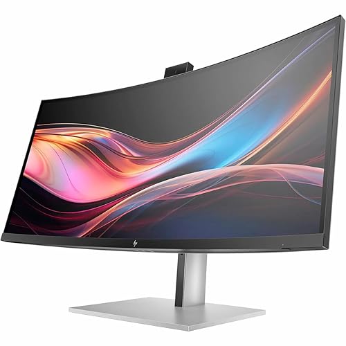 HP 734pm 34 Class Webcam UW-QHD Curved Screen LED Monitor - 21:9-34 Viewable - in-Plane Switching (IPS) Black Technology - Edge LED Backlight - 3440 x 1440 - FreeSync Premium - 400 Nit