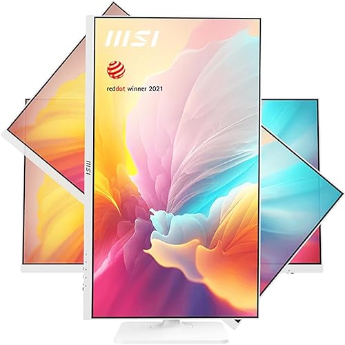 MSI QHD 16:9 Anti-Glare 5ms 2560 x 1440 100Hz Refresh Rate USB/DP/HDMI VESA-Mount Supported 27” Tilt/Swivel/Height Adjustable White IPS Monitor (Modern MD272QXPW)