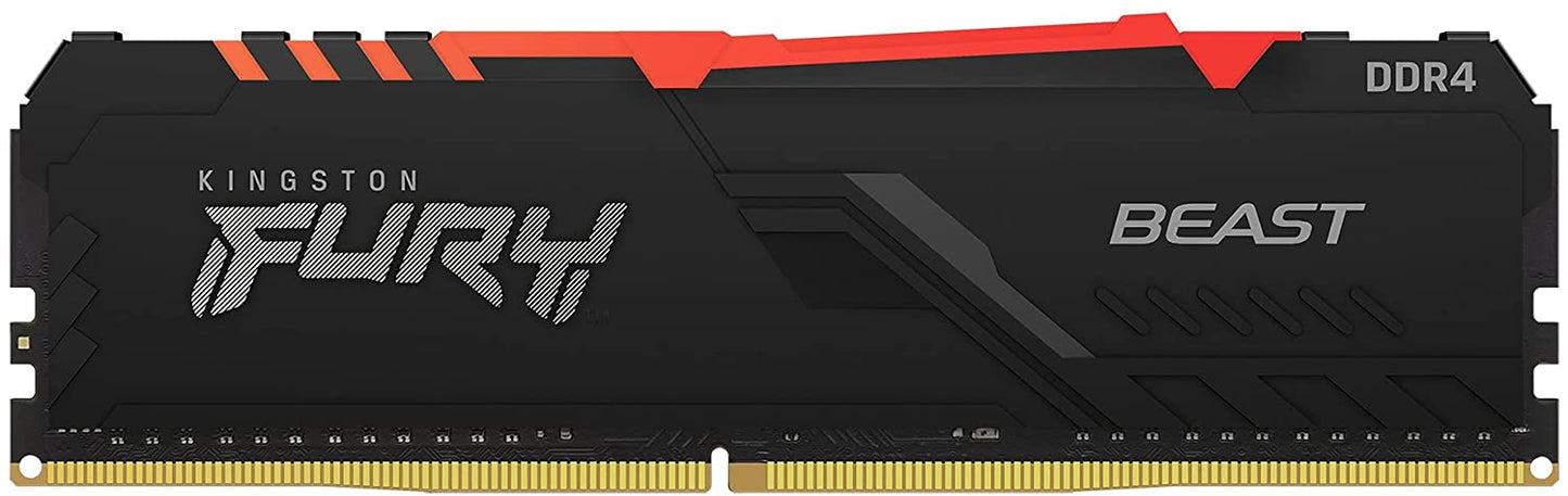 Kingston FURY Beast RGB 16GB 3200MHz DDR4 CL16 Desktop Memory Single Stick KF432C16BBA/16 3200MHz 16GB RGB