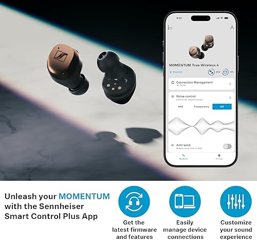 Sennheiser Momentum True Wireless 4 Smart Earbuds with Bluetooth 5.4, Crystal-Clear Sound, Comfortable Design, 30-Hour Battery Life, Adaptive ANC, LE Audio and Auracast - White Silver