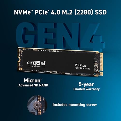 Crucial Technology 1TB P3 Plus 3D NAND - Solid State Drive