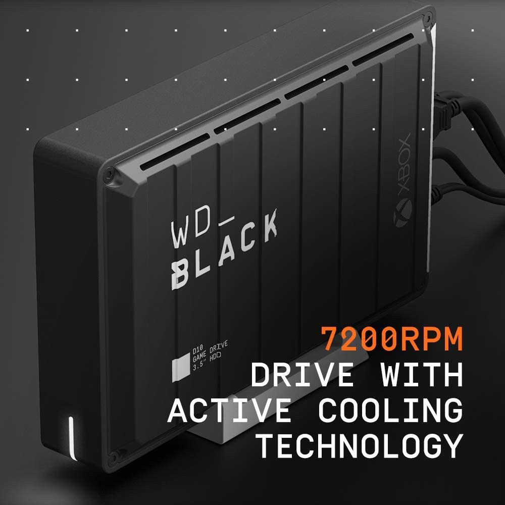 Western digital WD_BLACK 12TB D10 Game Drive for Xbox - Desktop External Hard Drive HDD (7200 RPM) with 1-Month Xbox Game Pass - WDBA5E0120HBK-NESN 12TB Xbox Hard Drive