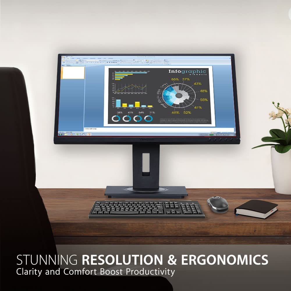 ViewSonic VG2248 22 Inch IPS 1080p Ergonomic Monitor with HDMI DisplayPort USB and 40 Degree Tilt for Home and Office 22-Inch