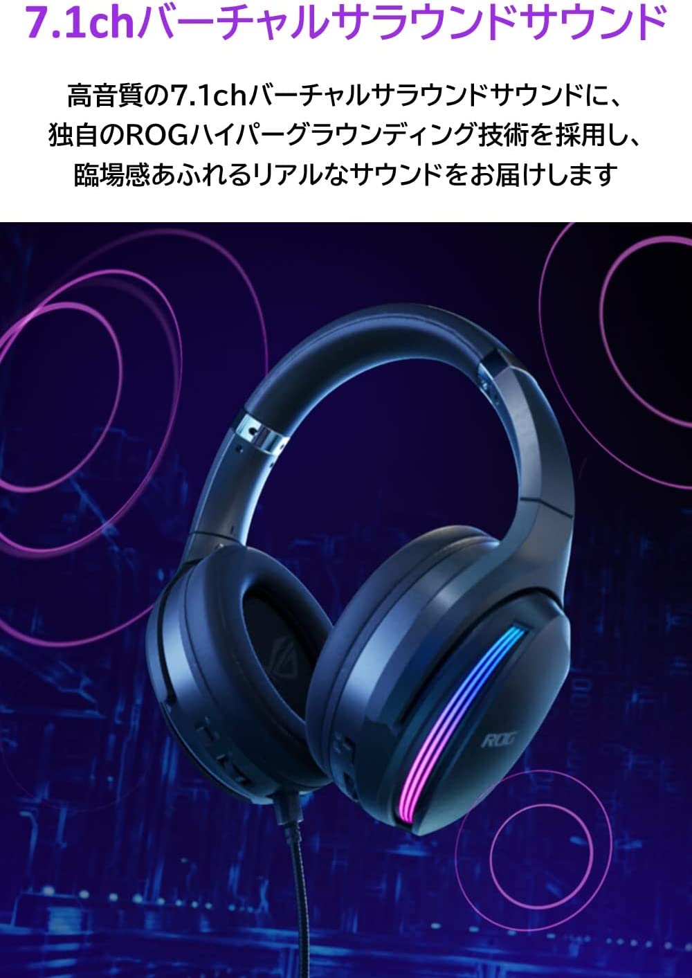 ASUS ROG Fusion II 500 Gaming Headset - AI Beamforming Mic, Noise-canceling AI Mic, 7.1 Surround Sound, Hi-Res ESS 9280 Quad DAC, Game Chat, 3.5mm, USB-C