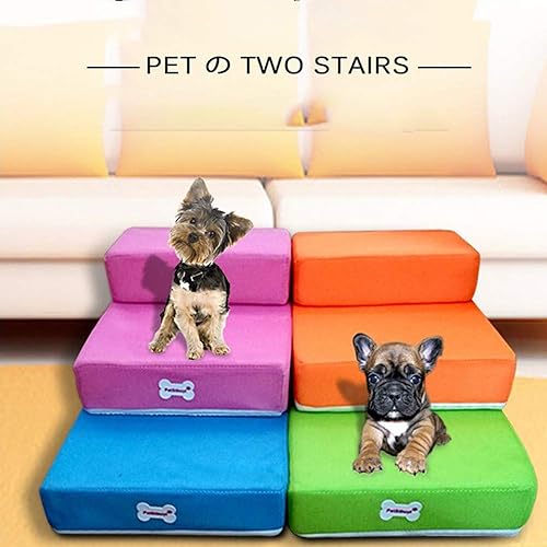 XGao Removable Pet Stairs, 2 Step Foldable Ladder Bed, Mesh Pets Stair Orthopedic Dog Cat Bed Ramp Dogs Cats Cuddler, Pets Couch, Sleep Zone, Protect Pets' Joint and Knee (Black 26.3x15.3x3.9in)