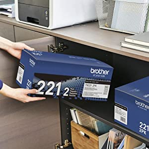 Brother Genuine Standard-Yield Black Toner Cartridge Twin Pack TN221 2PK Black 2 Pack