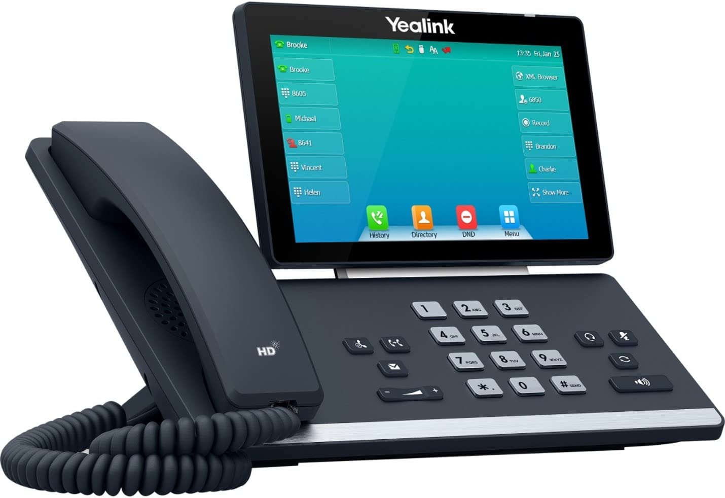 Yealink SIP-T57W IP Phone - Corded/Cordless - Corded/Cordless - Wi-Fi, Bluetooth - Wall Mountable, Desktop - Classic Gray