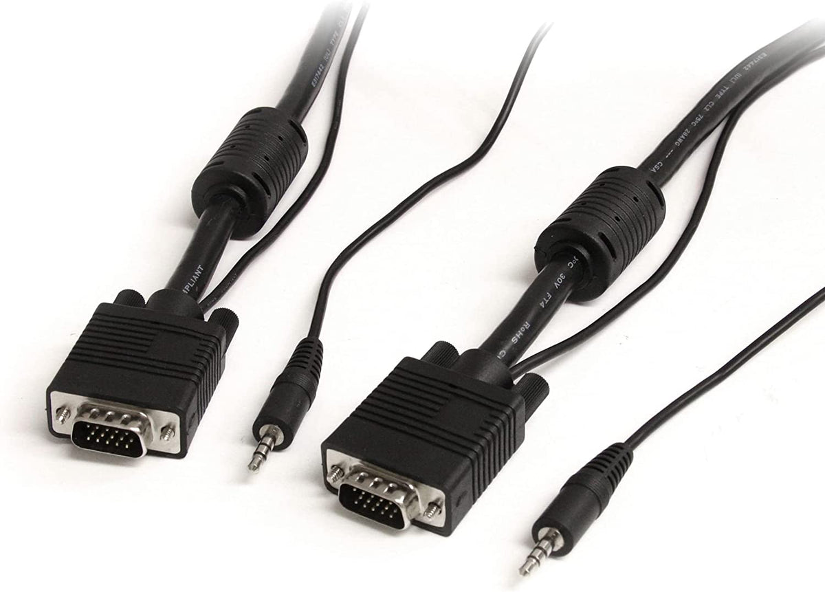 StarTech.com 35 ft Coax High Resolution Monitor VGA Cable with Audio HD15 M/M (MXTHQMM35A)