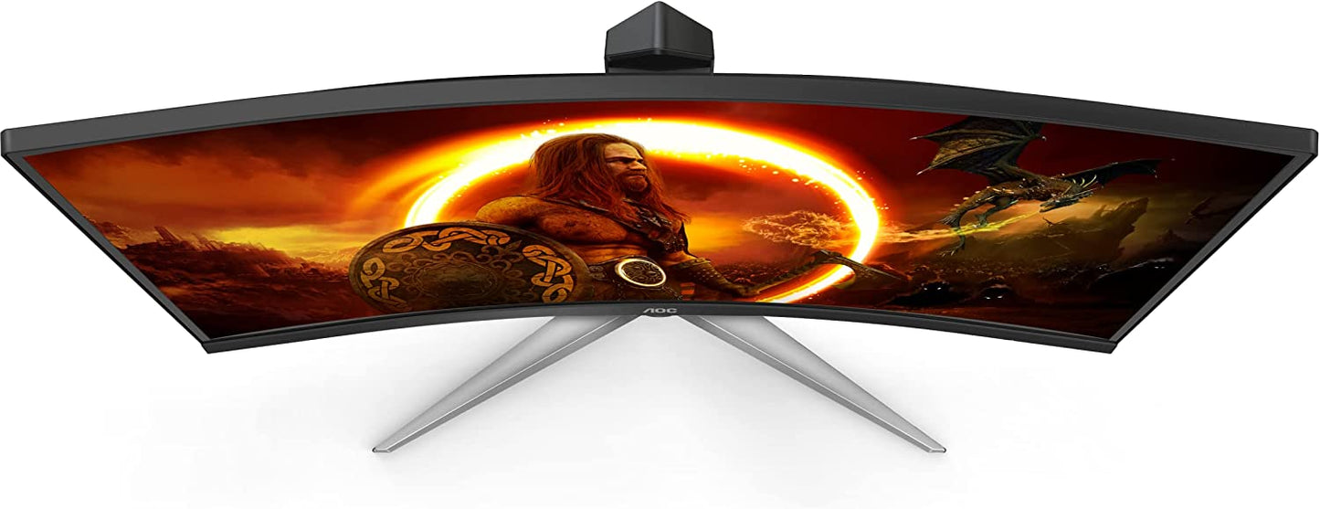 AOC C32G2 32" Curved Frameless Gaming Monitor FHD, 1500R Curved VA, 1ms, 165Hz, FreeSync, Height adjustable, 3-Year Zero Dead Pixel Policy, Black
