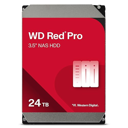 Western Digital 24TB WD Red Pro NAS Internal Hard Drive HDD - 7200 RPM, SATA 6 Gb/s, CMR, 512 MB Cache, 3.5" - WD240KFGX