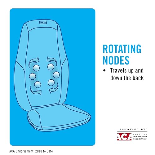 ObusForme Deep Kneading Shiatsu Back Massager with Heat | 3 Massage Zones - Upper, Lower or Full Back | Massage Cushion for Use with Chair