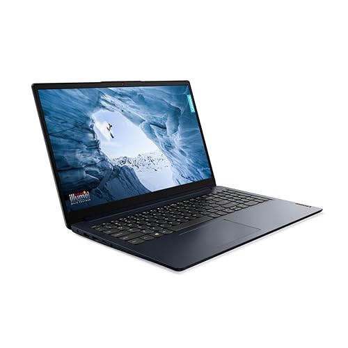 Lenovo IdeaPad 1 15.6" FHD Touchscreen (1920 x 108) Laptop, Intel Core i5-1235U, 8 GB RAM, 512 GB SSD, Windows 11 in S Mode, Wi-Fi, Abyss Blue, 82QD00HMUS