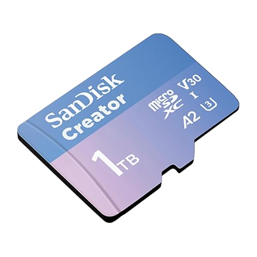 SanDisk 1TB SanDisk Creator microSD UHS-I Card with SD Adapter - Up to 190MB/s, 4K, 5.3K, Micro SD Card - SDSQXAV-1T00-GN6MS microSD Card 1TB