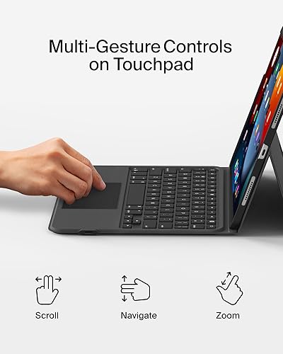 Belkin Everyday Keyboard Case w/Cradle, Backlit Bluetooth Keyboard, Multi-Gesture Controls, Magnetic Apple Pencil Storage Compatibility, & Multimedia Keys for iPad Air 10.9" & iPad Pro 11" - Black