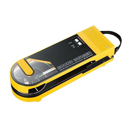 Audio-Technica AT-SB727 Sound Burger Portable Bluetooth Turntable (Yellow), with USB-C Charging and up to 12 Hours of Spinning