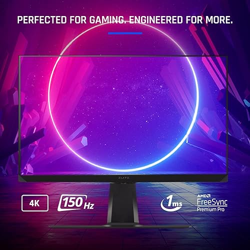 ViewSonic Elite XG320U 32 Inch 4K UHD 1ms 150Hz Gaming Monitor with FreeSync Premium Pro, HDR 600, HDMI, DisplayPort, USB, and Advanced Ergonomics for Esports 32-Inch 150Hz 4K Monitor