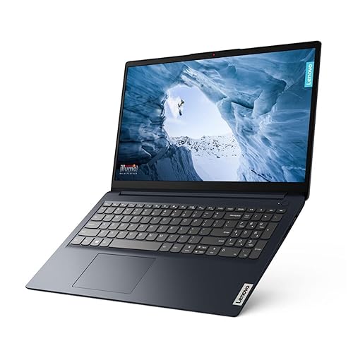 Lenovo IdeaPad 1 15.6" FHD Touchscreen (1920 x 108) Laptop, Intel Core i5-1235U, 8 GB RAM, 512 GB SSD, Windows 11 in S Mode, Wi-Fi, Abyss Blue, 82QD00HMUS