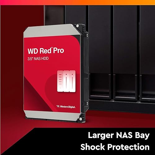 Western Digital 20TB WD Red Pro NAS Internal Hard Drive HDD - 7200 RPM, SATA 6 Gb/s, CMR, 512 MB Cache, 3.5" - WD202KFGX