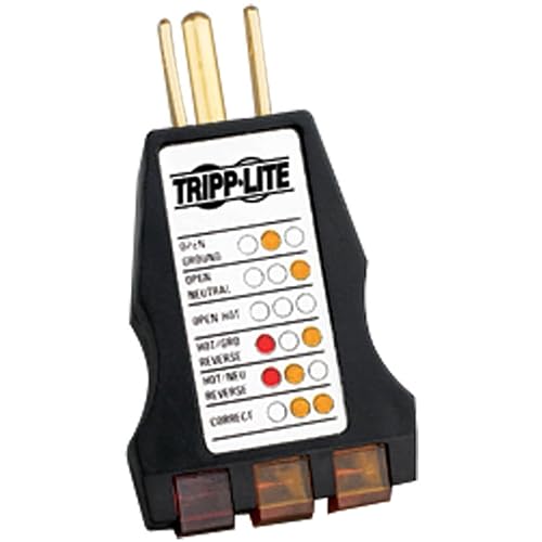 Tripp Lite by Eaton Instant-Read AC Outlet Circuit Tester with Diagnostic LEDs - Black - Plastic