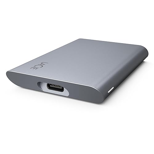 LaCie Mobile Drive Secure 2TB External Solid State Drive Portable SSD - Space Grey, USB-C 3.2, for PC and Mac, Recycled Materials, with Adobe All Apps Plan and Rescue Services (STKH2000800)