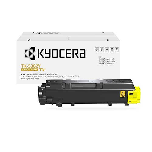 KYOCERA Genuine TK-5382Y Model Yellow Toner Cartridge, Works ECOSYS MA4000cifx / MA4000cix / PA4000cx Model Laser Printers (1T02Z0AUS0)