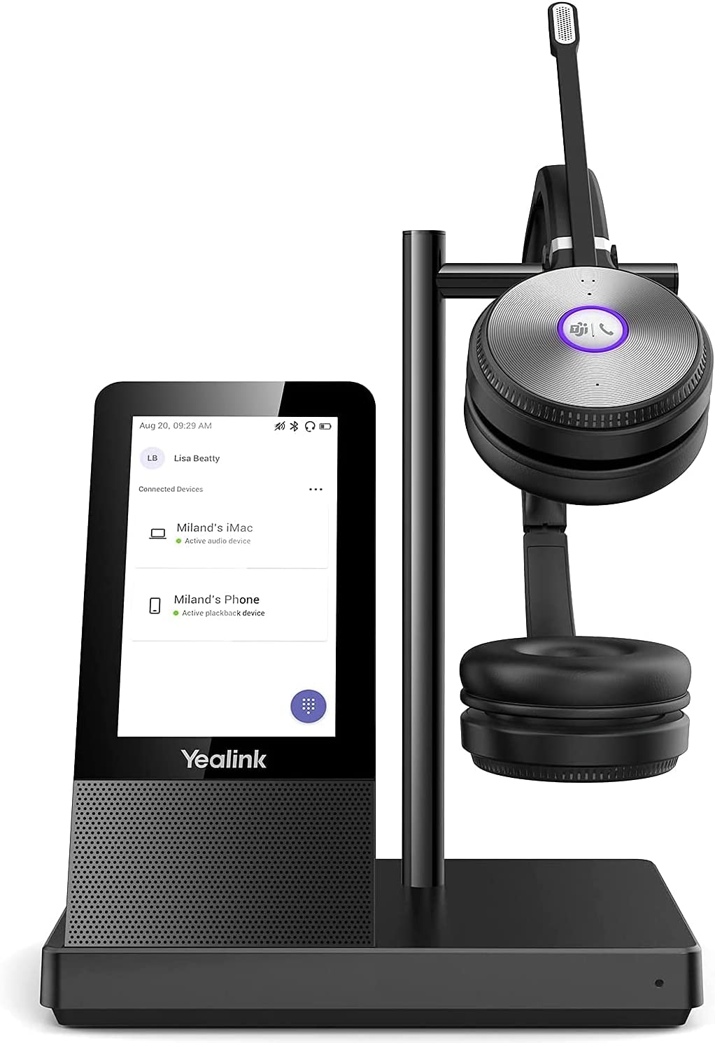 Yealink WH66 Dual Teams Wireless Noise Canceling Headset - Headset Works with USB Enabled Computers, Desk Phones and Softphones Also Connects to Cell Phones with Bluetooth.