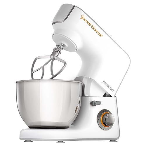 Sencor STM3700WH 10 Speed Stand Mixer, Food Processor, Blender, Meat Grinder, Grater, Pasta Maker... with 10 Specialized Attachments, White 5.8 Qt White