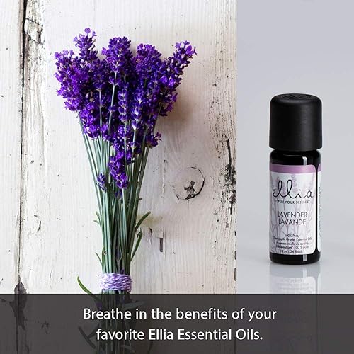 Ellia Essential Oil Set, Single Notes, With Peppermint, Lavender and Lemongrass, 100% Pure, Therapeutic Grade Essential Oil Kit for Diffisuers, 10ml Each, 3-Pack, By Homedics Lavender | Peppermint | Lemongrass