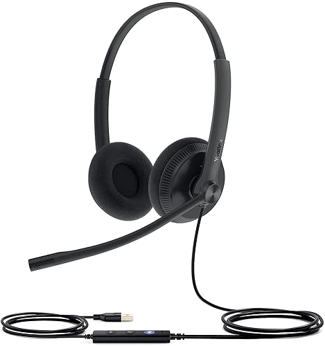 Yealink Uh34 Lite Duo Uc Usb Headset - Boom Microphone - Noise Canceling - Headband