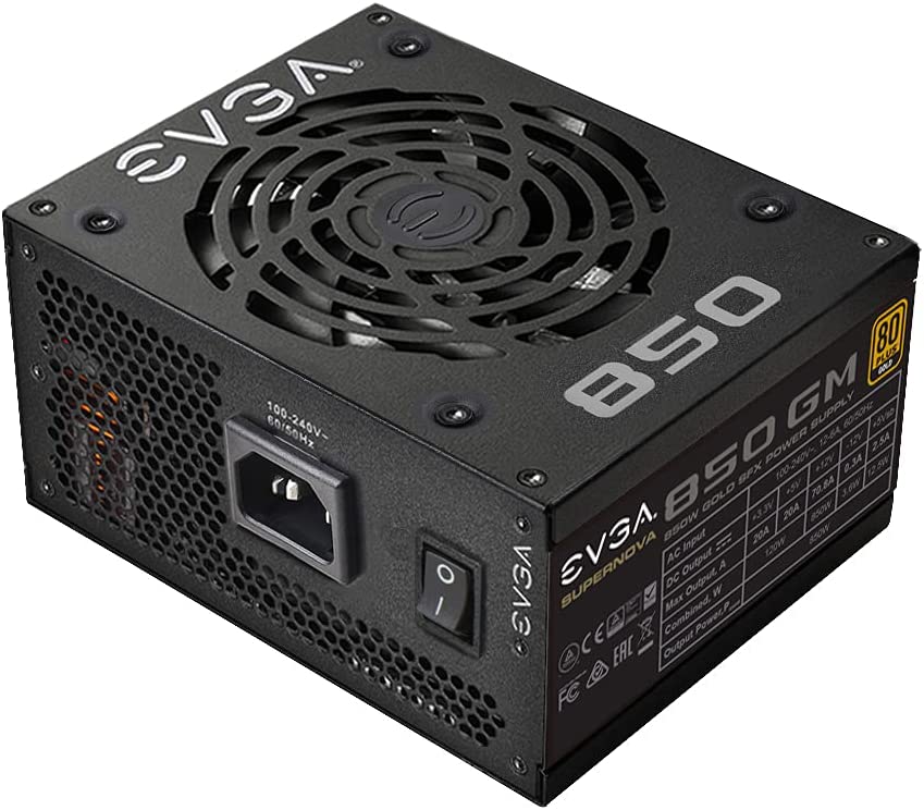 EVGA SuperNOVA 850 GM, 80 PLUS Gold 850W, Fully Modular, ECO Mode with FDB Fan, 10 Year Warranty, Includes Power ON Self Tester, SFX Form Factor, Power Supply 123-GM-0850-X1 850W GM Power Supply