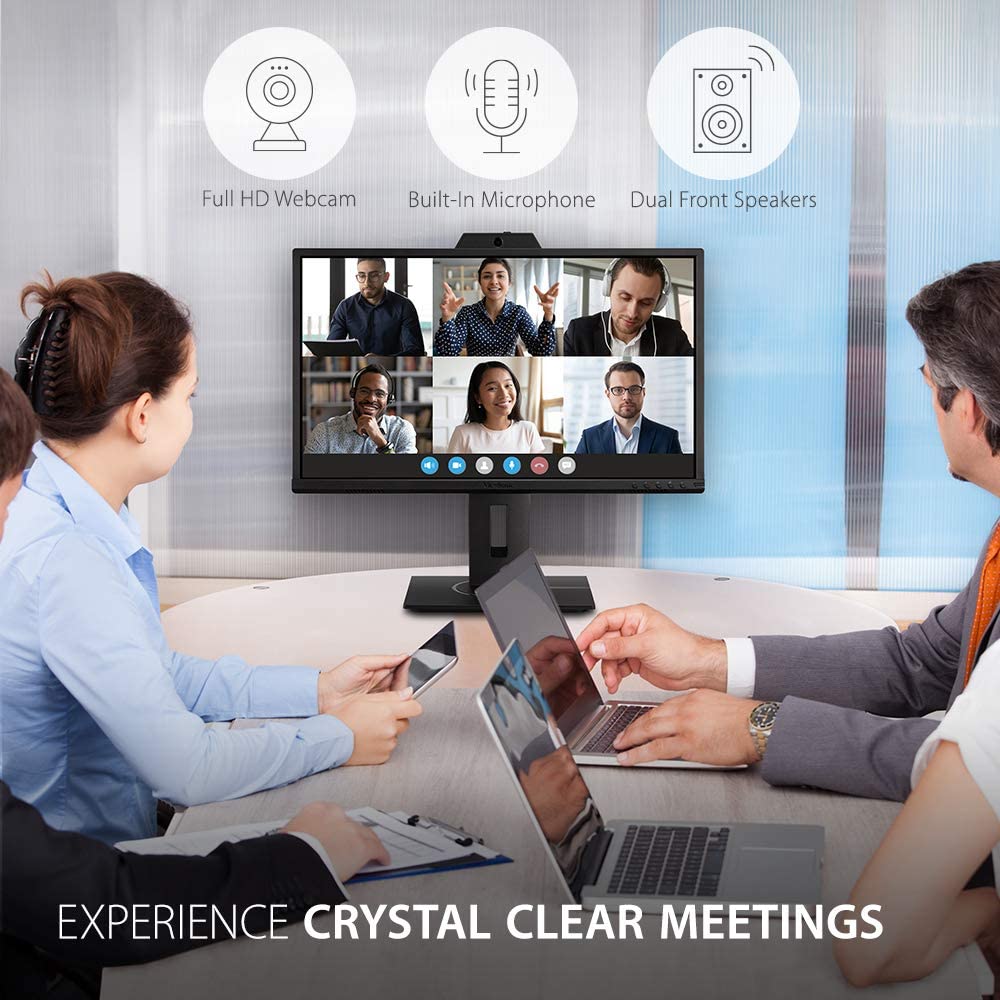 ViewSonic VG2440V 24 Inch 1080p IPS Video Conferencing-Monitor with Integrated 2MP-Camera, Microphone, Speakers, Eye Care, Ergonomic Design, HDMI DisplayPort VGA Inputs for Home and Office 24-Inch WebCam