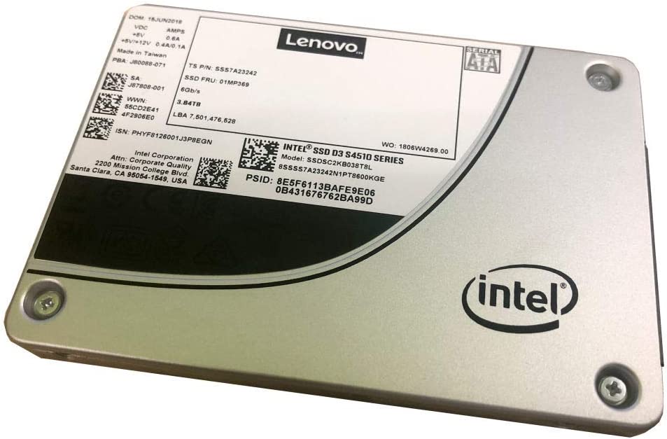 Lenovo D3-S4510 480 GB Solid State Drive - SATA 600-2.5" Drive - Read Intensive - 1.4 Dwpd - 1228.80 TB (TBW) - Internal - 560 MB/S Maximum Read Transfer Rate - 510 MB/S Maximum Write TR