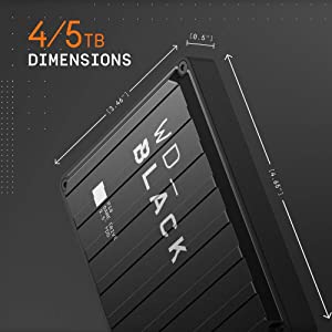 Western digital WD_BLACK 5TB P10 Game Drive - Portable External Hard Drive HDD, Compatible with Playstation, Xbox, PC, & Mac - WDBA3A0050BBK-WESN 5TB Game Drive for PC, Playstation & Xbox HDD
