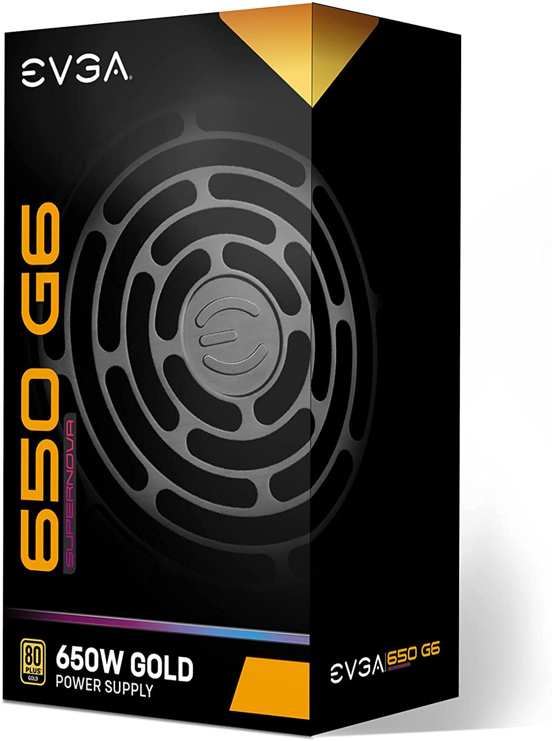 EVGA Supernova 650 G6, 80 Plus Gold 650W, Fully Modular, Eco Mode with FDB Fan, 10 Year Warranty, Includes Power ON Self Tester, Compact 140mm Size, Power Supply 220-G6-0650-X1 650W G6