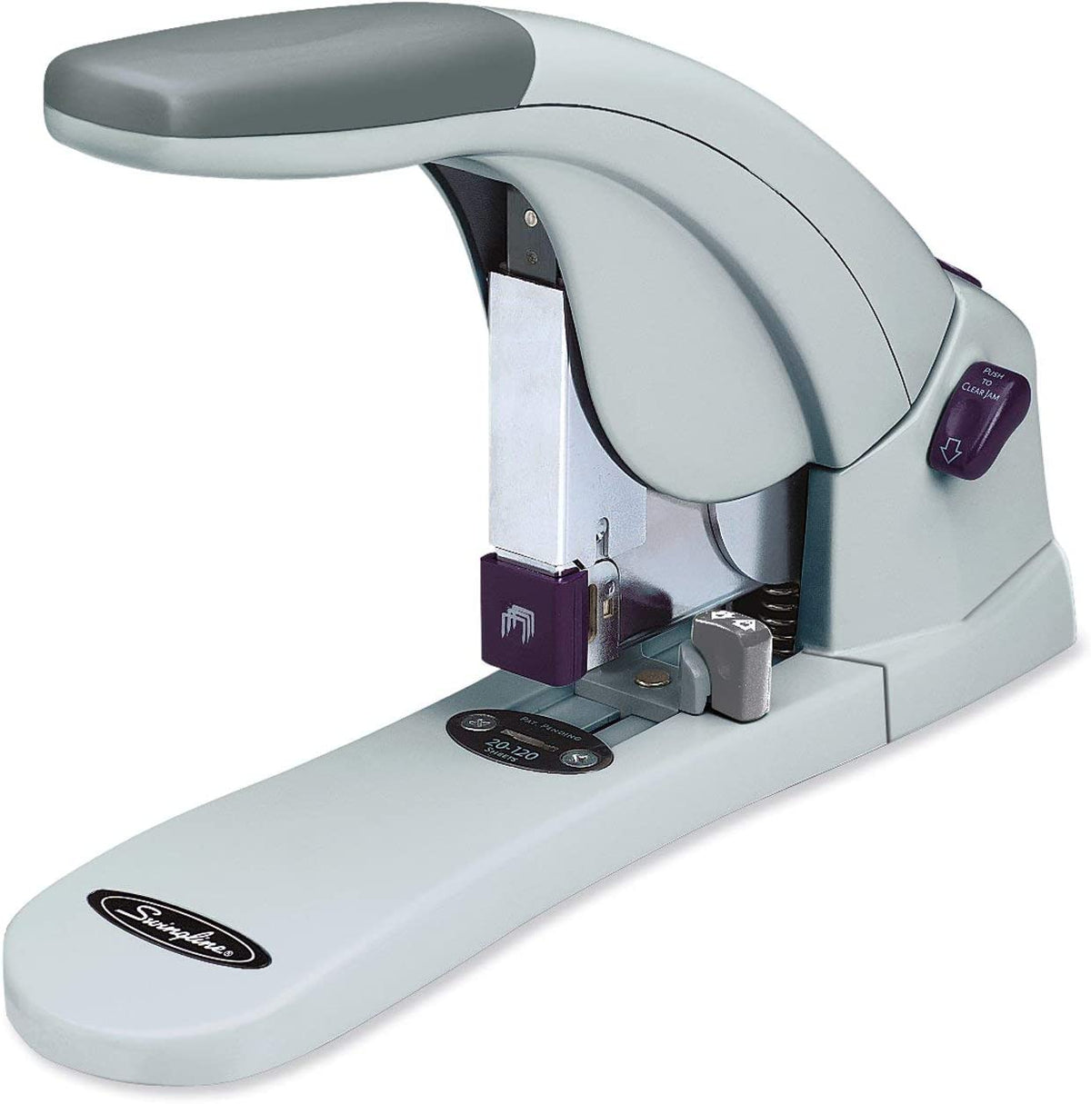 Swingline Heavy-Duty Stapler, LightTouch, 120 Sheet Capacity, Gray (90010), black;gray