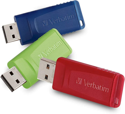 Verbatim 32GB Store 'n' Go USB Flash Drive - PC / Mac Compatible - 3pk - Red, Blue, Green 32 GB 3 Pack
