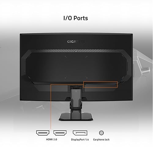 GIGABYTE GS27QC 27" 165Hz 1440P Curved Gaming Monitor, 2560 x 1440 VA 1500R Display, 1ms (MPRT) Response Time, HDR Ready, FreeSync Premium, 1x Display Port 1.4, 2X HDMI 2.0,Black 27" QHD 165Hz | VA | Curved | Tilt