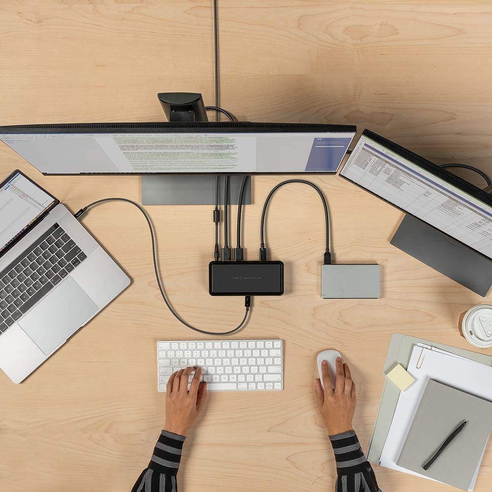 Belkin Thunderbolt 3 Dock Plus w/ 2.6ft Thunderbolt 3 Cable (Thunderbolt Dock for macOS and Windows) Dual 4K @60Hz, 40Gbps Transfer Speeds, 60W Upstream Charging